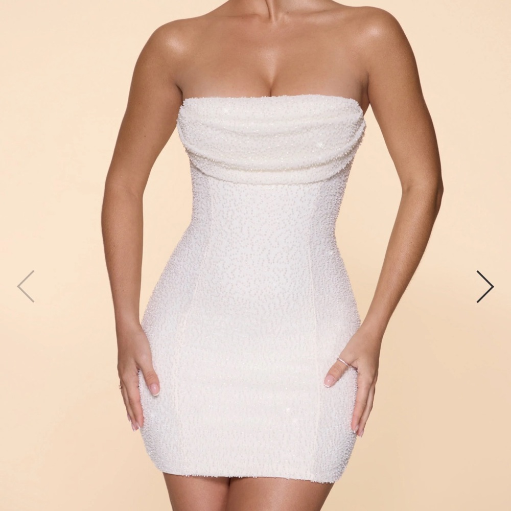 Oh Polly White Strapless Mini Dress